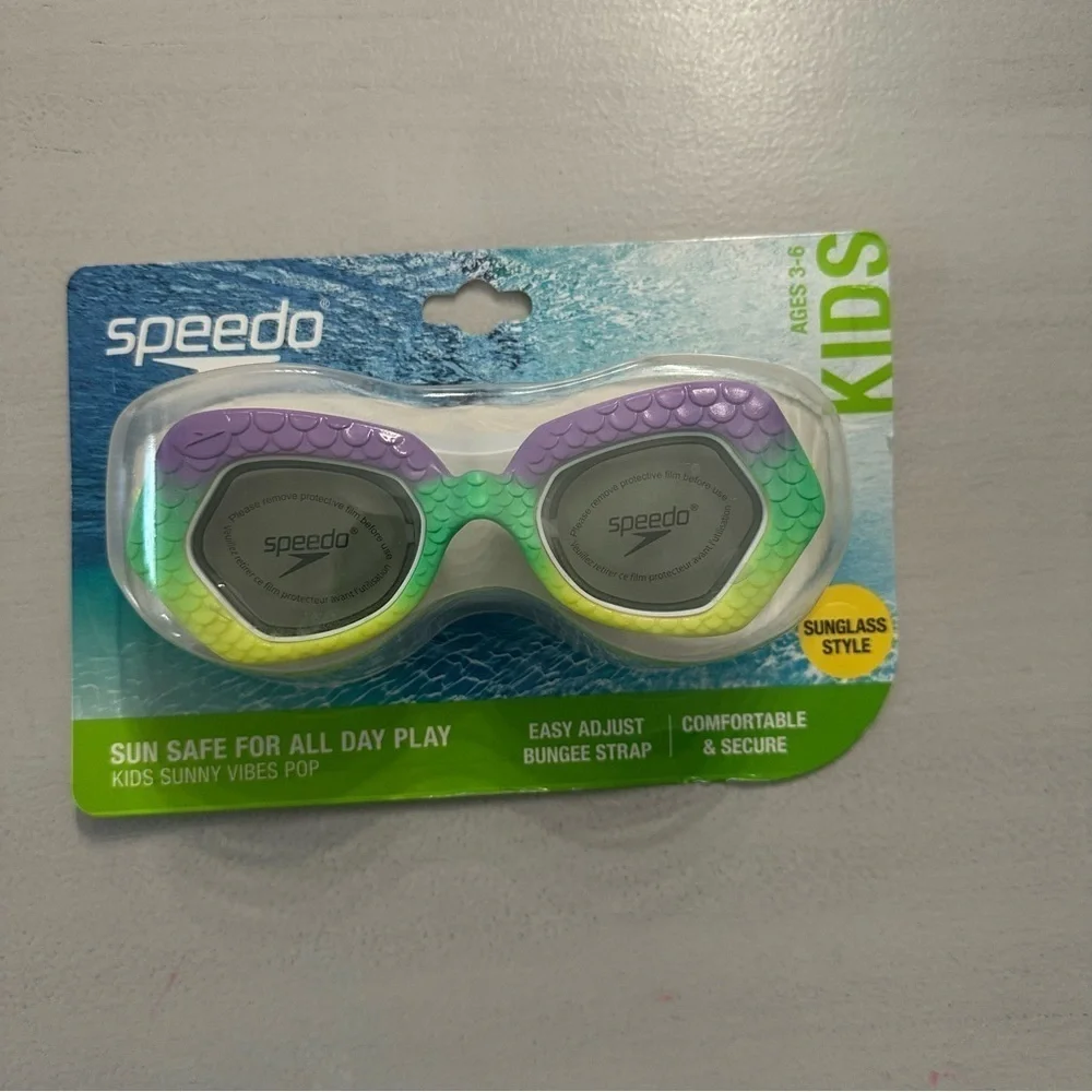 Speedo Sunny Vibes Pop Goggle Features Sunglass Style Anti-Fog Kids Ages 3-6 NWT